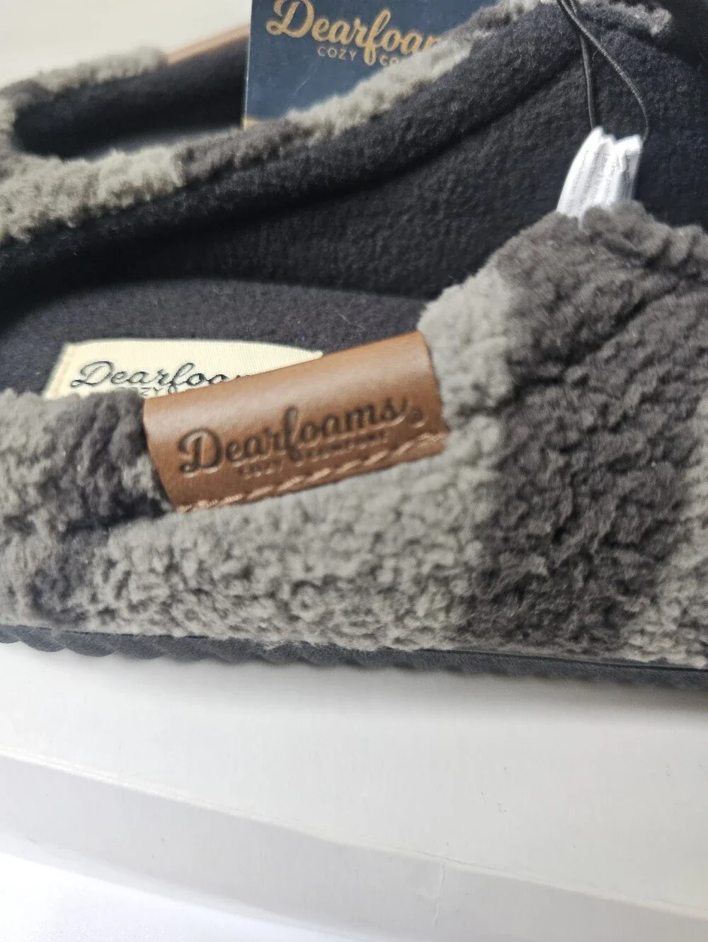 Dearfoams Men's Clog Slippers Gel Infused Memory Foam Camo Grey Size S 7-8 NWT